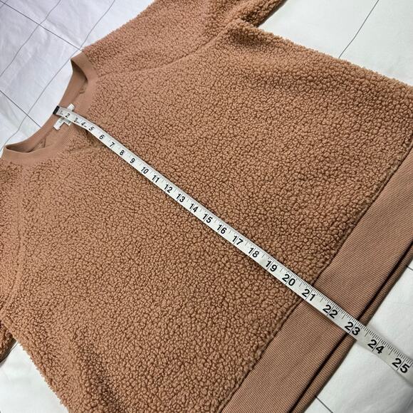 Haven Well Within Sweatshirt Womens Small Tan Fleece Teddy Pullover Crew Neck - Picture 6 of 6